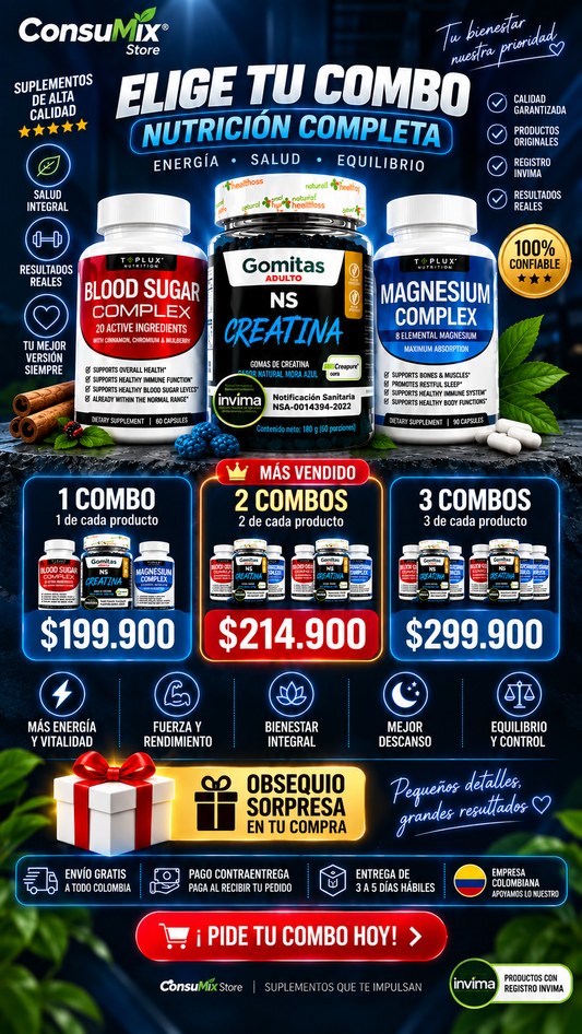 GOMAS CREATINA + SUGAR + COMPLEX + OBSEQUIO