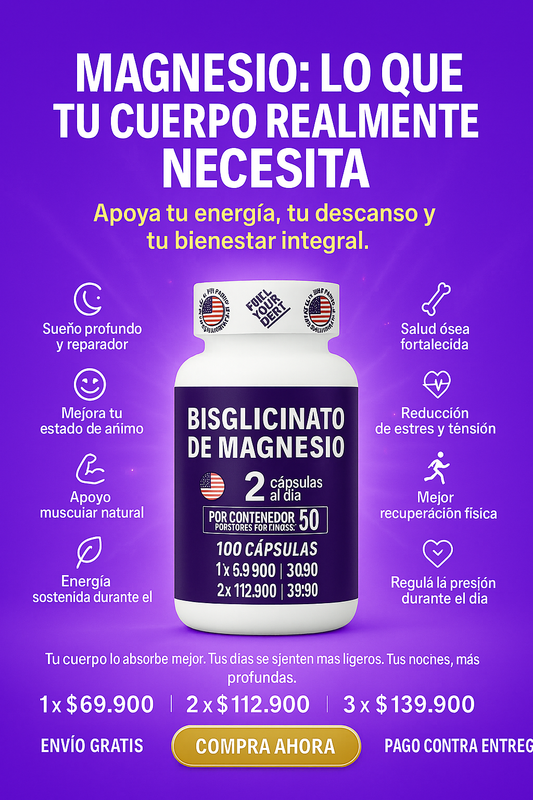 Magnesio Premium 💎 Mente Clara, Cuerpo Fuerte 💥 Envío Gratis 🚚